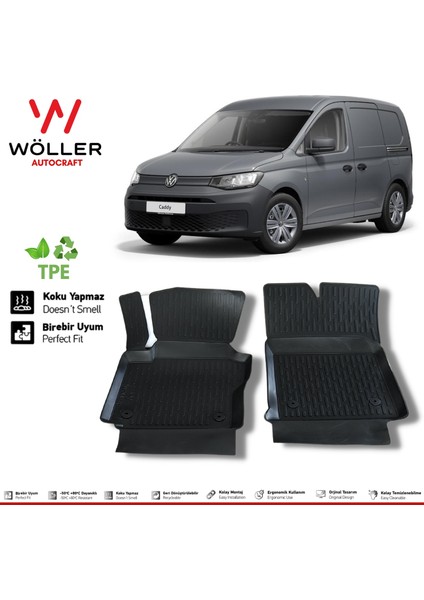 Volkswagen Caddy Panelvan Paspas 2021 Sonrası 3D Havuzlu Wöller Paspas