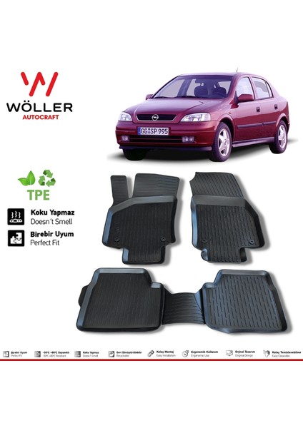 Opel Astra G Paspas 1998 2004 Arası 3D Havuzlu Wöller Paspas