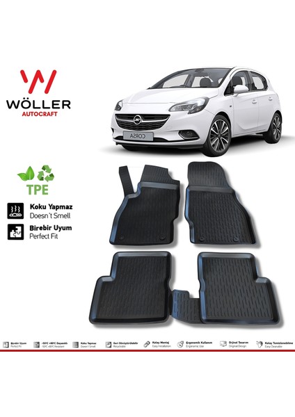 Opel Corsa E Paspas 2014 2019 Arası 3D Havuzlu Wöller Paspas