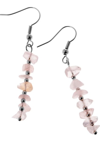 Sıcak 7 Renkler Düzensiz Taş Taş Boncuk Reiki 5.5 cm Uzun Dangle Kanca Pembe Küpe (Yurt Dışından)