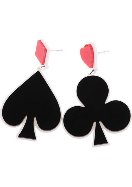 5X9CM/6CM Abizle Akrilik Poker Kartı Sarkla Lady Game Costume 6cm 5 Adet Küpe (Yurt Dışından)