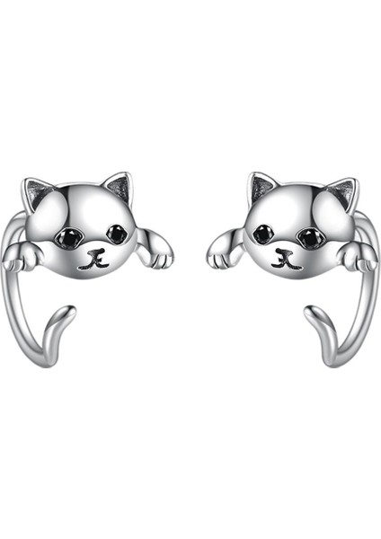 Hipoalerjenik Kedi Yarım Hoop Güzel Pet Kulak Çiviler Kadınlar Kızlar Için Küpe (Yurt Dışından)