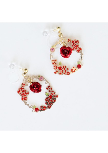 Bir Çift Retro Gül Balo Festivali Için Zarif Kısa Metal Mezuniyet Reçine Kulak Klibi Küpe (Yurt Dışından) modelleri