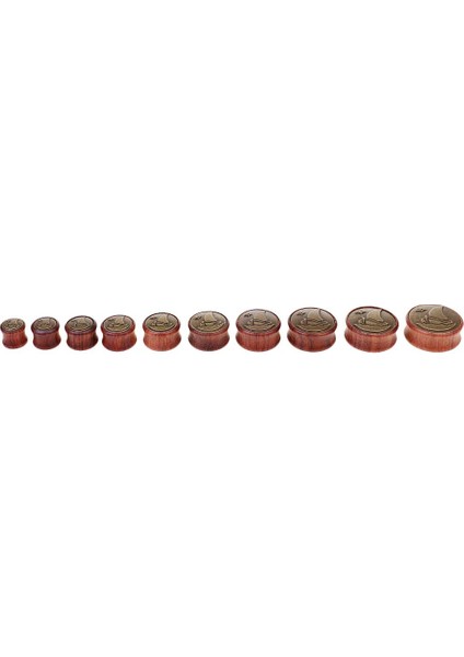 4xnovelty Yelken Deseni Ahşap Kulak Tıkacı Et Tünel Sedye Genişletici 16MM 4 Adet Küpe (Yurt Dışından)