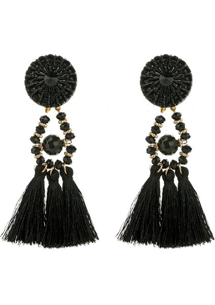 Moda Charm Kadın Bohemian Püskül Saçak Dangle Kulak Çiviler Küpe (Yurt Dışından)