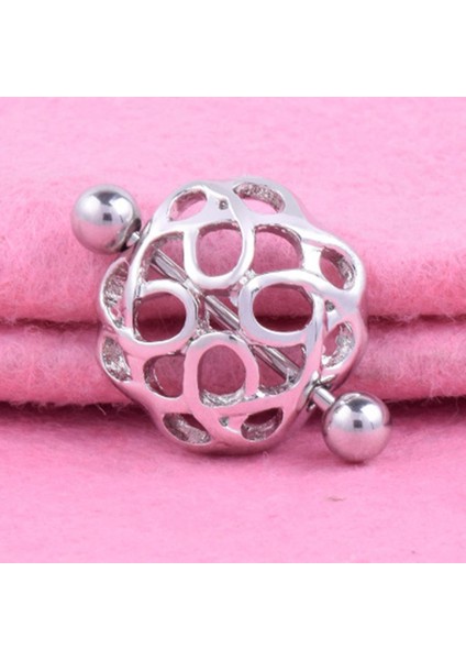 2 Adet Paslanmaz Çelik Içi Boş Nippering Kalkan Gövdesi Mücevher 16G Küpe (Yurt Dışından)