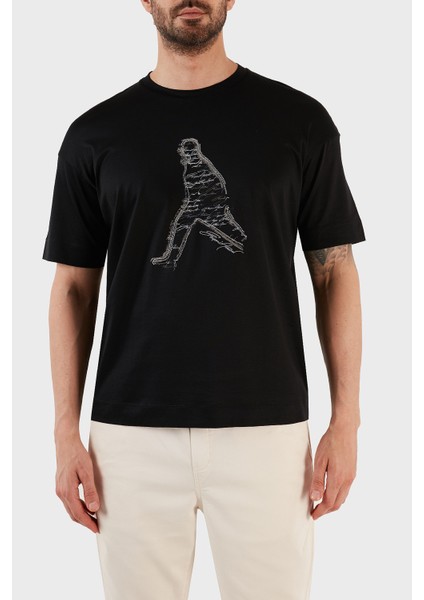 Baskılı Pamuklu Regular Fit Bisiklet Yaka T Shirt Erkek T Shirt 3R1TT9 1juvz 0999