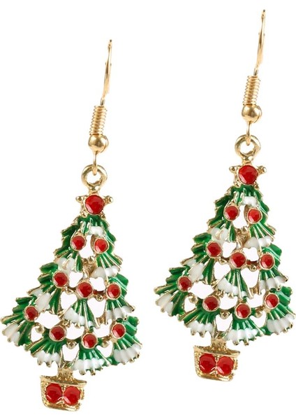 4x1 Çift Alaşım Renkli Noel Teması Moda Kanca I Noel Ağacı 4 Adet Küpe (Yurt Dışından) fiyatları