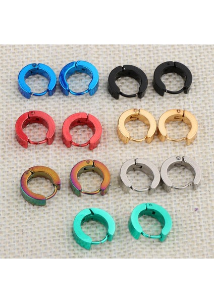 14 Adet Çok Renkli Basit Huggie Kasnak Erkek Kadın Partisi Punk Takılar 14 Adet 8mm Küpe (Yurt Dışından) fırsatları