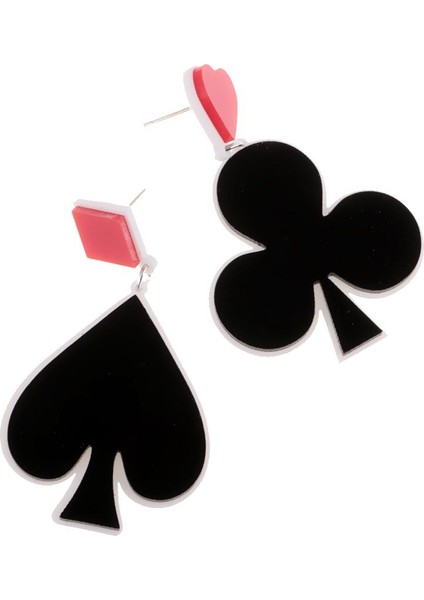 7X9CM/6CM Abizle Akrilik Poker Kartı Sarkla Lady Game Costume 6cm 7 Adet Küpe (Yurt Dışından)