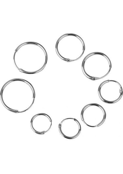 3x4 Çift Tonu Sonsuz Yuvarlak Çember Uyuyan 8 10 12 14MM 3 Adet Küpe (Yurt Dışından)
