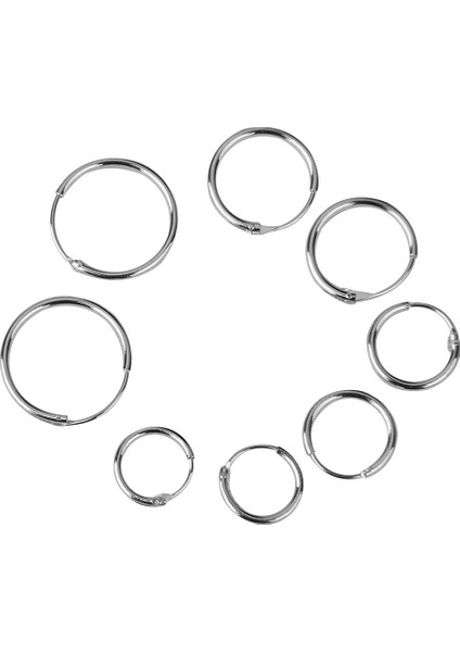 3x4 Çift Tonu Sonsuz Yuvarlak Çember Uyuyan 8 10 12 14MM 3 Adet Küpe (Yurt Dışından)