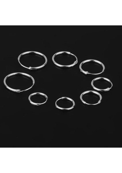 3x4 Çift Tonu Sonsuz Yuvarlak Çember Uyuyan 8 10 12 14MM 3 Adet Küpe (Yurt Dışından)