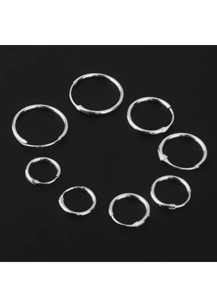 3x4 Çift Tonu Sonsuz Yuvarlak Çember Uyuyan 8 10 12 14MM 3 Adet Küpe (Yurt Dışından)