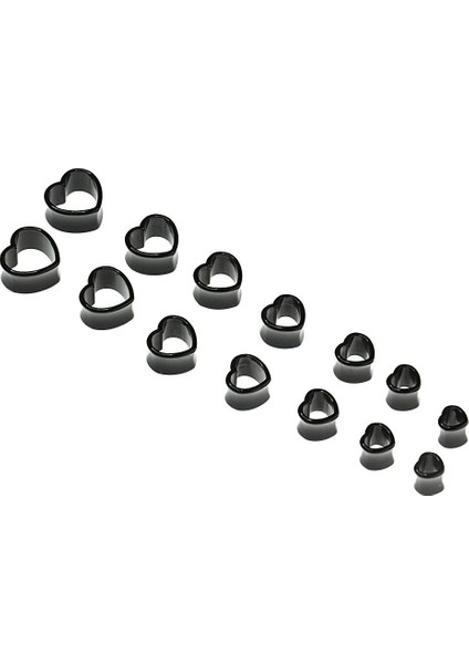 3x7 Çift Kalp Şekilli Tünel Akrilik Kulak Tıkacı Et Tüneli 8mm 20MM 3 Adet Küpe (Yurt Dışından)