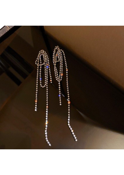 Boho Kadınlar Uzun Püskül Kızlar Için Rhinestone Kızlar Yıldönümü Nişan Küpe (Yurt Dışından) fırsatları