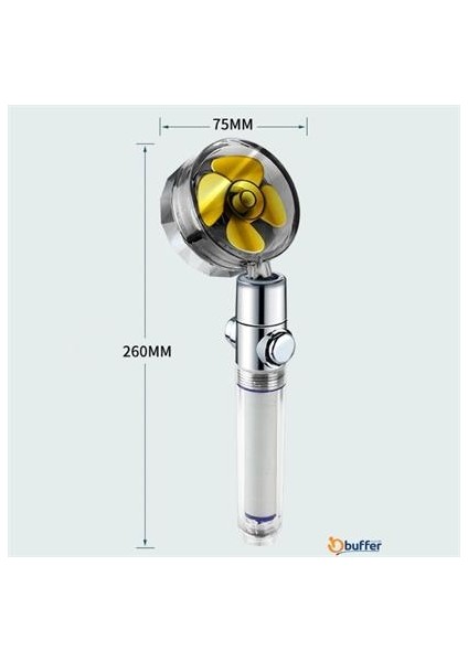 Turbo Pervaneli ve Filtreli Su Tasarruflu 360 Derece Dönebilen Tazyikli Duş Başlığı fırsatları