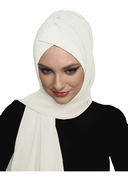 Şallı Takmatik Sade Hazır Türban Tesettür Bone Namaz Örtüsü