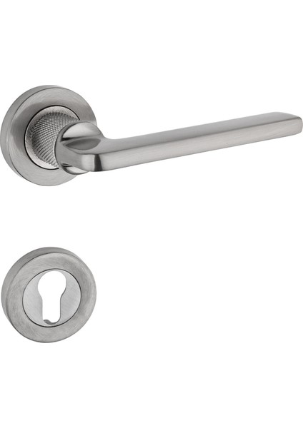 Hisar Inox Nikel Rozetli Yale Çelik Kapı Kolu Sağ Basar Tek Yön
