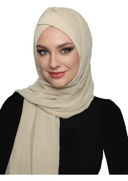 Şallı Takmatik Sade Hazır Türban Tesettür Bone Namaz Örtüsü