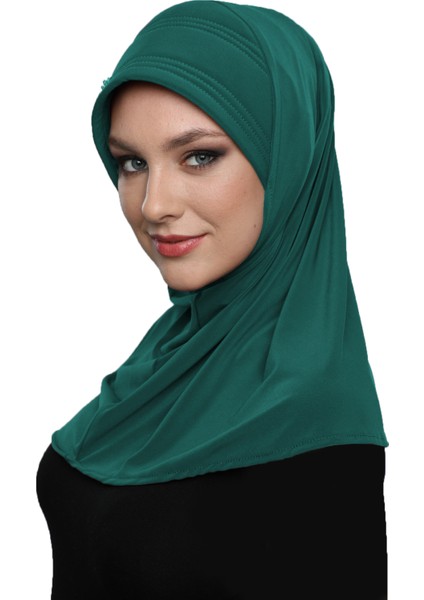 Takmatik Taşlı El İşi Boncuk İşlemeli Hazır Türban Tesettür Bone Namaz Örtüsü