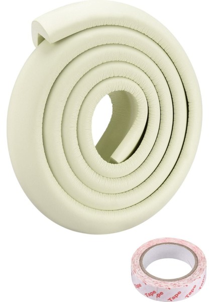 2 Metre Sarmal Krem Masa Kenar Koruyucu Şerit Masa Köşe Aparatı Bebek Çocuk Cam Ahşap Mas