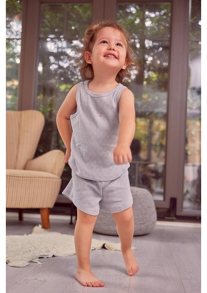 Kız Çocuk Atlet ve Şort Pijama Takımı