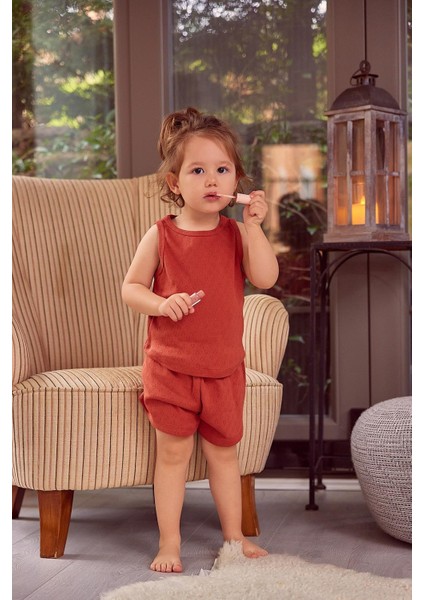 Kız Çocuk Atlet ve Şort Pijama Takımı