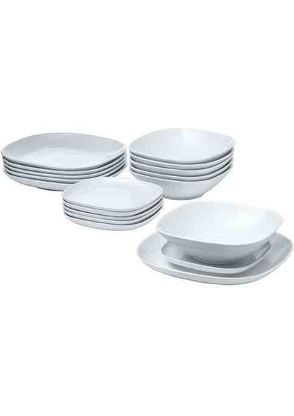 Akdeniz Vardera Beyaz Yemek Takımı 18 Parça