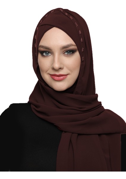 Şallı Takmatik Taşlı Hazır Türban Tesettür Bone Namaz Örtüsü