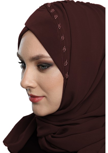 Şallı Takmatik Taşlı Hazır Türban Tesettür Bone Namaz Örtüsü