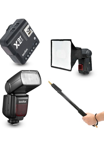TT685II-S Sony Flaş Full Set (Tepe Flaş + Tetikleyici + Portable Boom + Softbox)