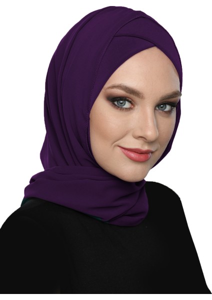 Şallı Takmatik Sade Hazır Türban Tesettür Bone Namaz Örtüsü