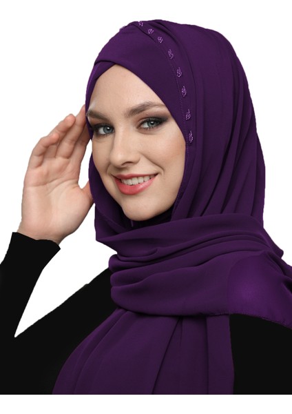 Şallı Takmatik Taşlı Hazır Türban Tesettür Bone Namaz Örtüsü