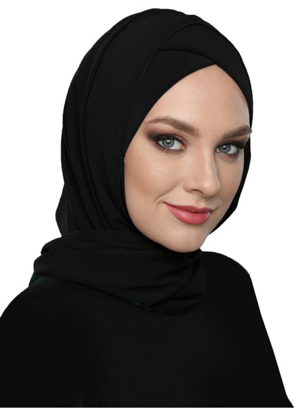 Şallı Takmatik Sade Hazır Türban Tesettür Bone Namaz Örtüsü