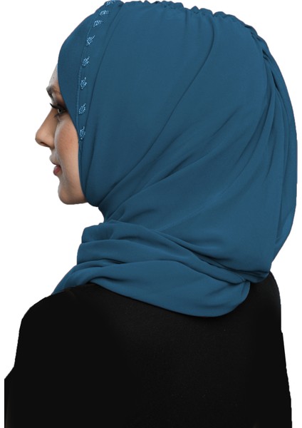 Şallı Takmatik Taşlı Hazır Türban Tesettür Bone Namaz Örtüsü