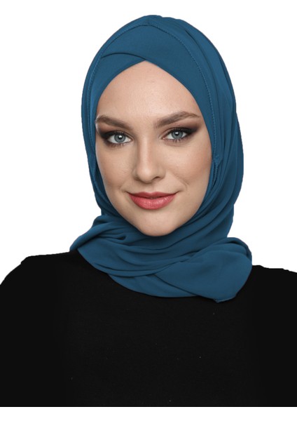 Şallı Takmatik Sade Hazır Türban Tesettür Bone Namaz Örtüsü