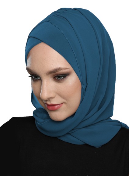 Şallı Takmatik Sade Hazır Türban Tesettür Bone Namaz Örtüsü