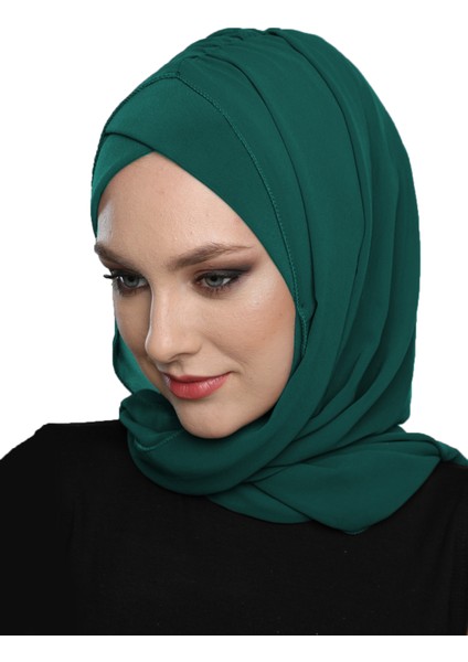 Şallı Takmatik Sade Hazır Türban Tesettür Bone Namaz Örtüsü
