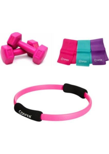 Pembe Pilates Set 3 Parça
