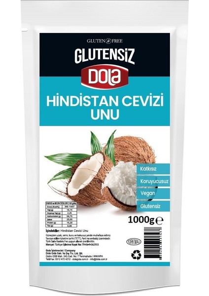 Glutensiz Hindistan Cevizi Unu 1 kg