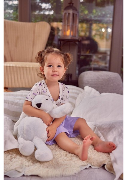 Kız Çocuk Çiçek Desenli Pijama Takımı