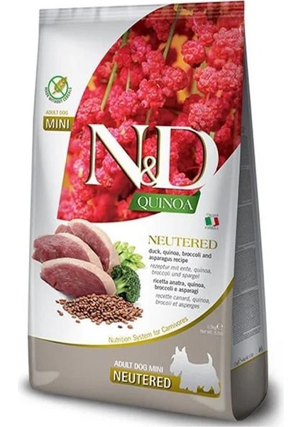 N&d Kinoa Ördek Brokoli Kuşkonmaz Kısırlaştırılmış Köpek Maması 2,5 kg