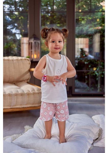 Kız Çocuk Atlet ve Şort Pijama Takımı