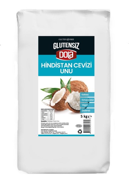 Glutensiz Hindistan Cevizi Unu 5 kg