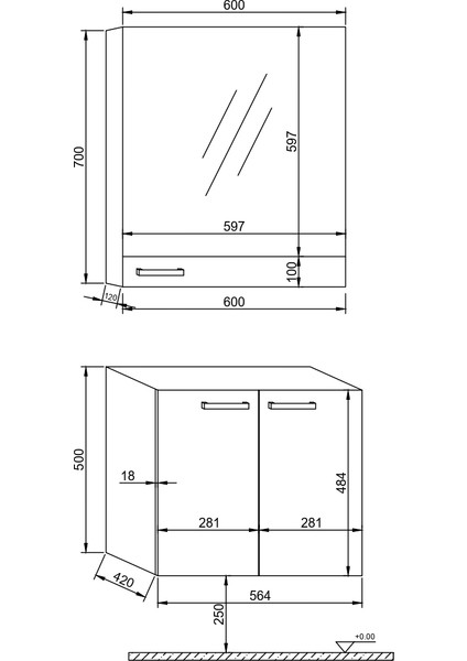 Çizgi 60 cm Beyaz Mdf Banyo Dolabı Takımı modelleri