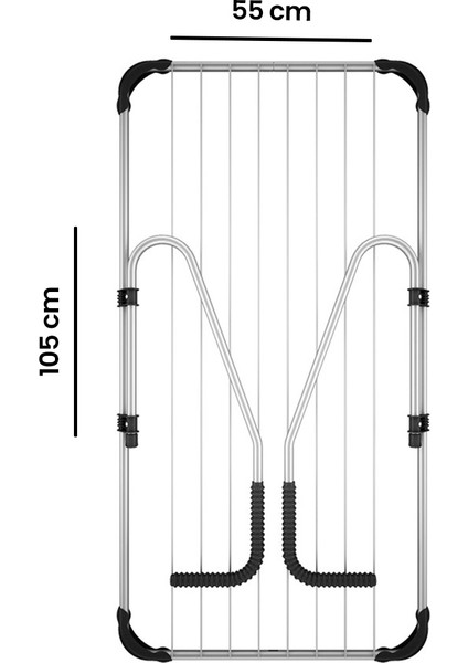 Dirsekli Balkon Çamaşır Kurutma Askısı