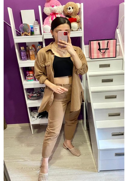 Yıkamalı Gömlek Pantolon Takım