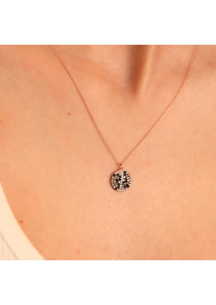 925 Ayar Gümüş Leopar Tasarım Daire Kolye modelleri