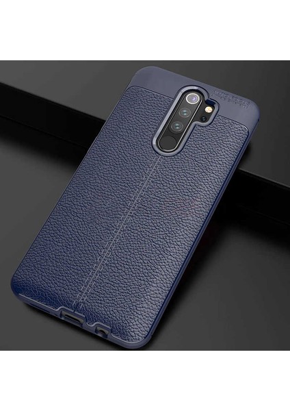 Xiaomii Redmi Note 8 Pro Kılıf Deri Tarzı Niss Silikon Case Lacivert